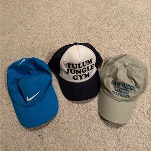 3 caps Nike Teal Cap with White Logo, Tulum, San Diego